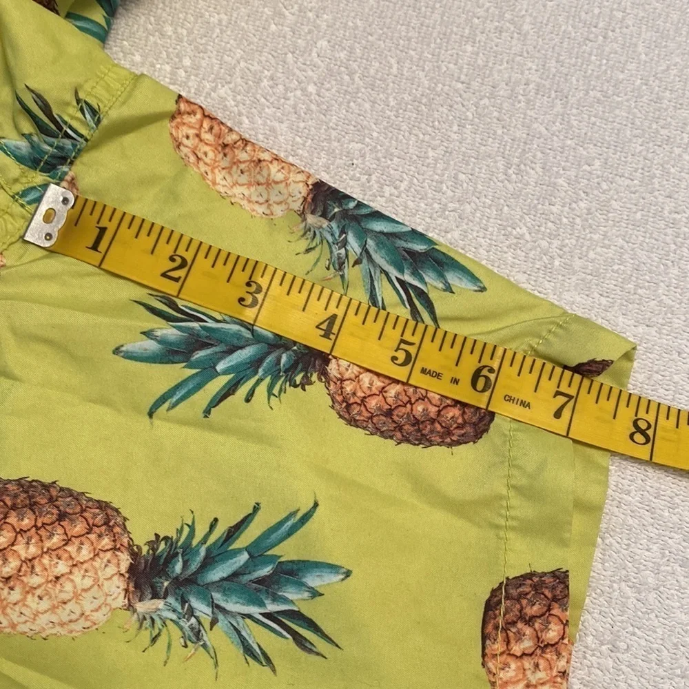Old Navy swim trunks lined pineapple print elastic waist lined size medium